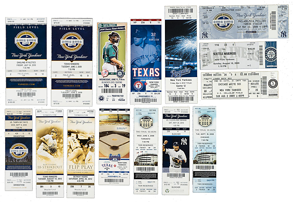 1996 to 2014 Derek Jeter Milestone Ticket Stub Collection (78) Including Hit #2,000, Stolen Base #300, and Hit #3,420