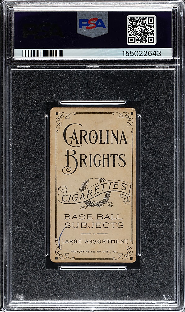 Newly Discovered 1909-1911 T206 White Border Tris Speaker Rookie PSA GOOD 2 (MK) - Carolina Brights Back