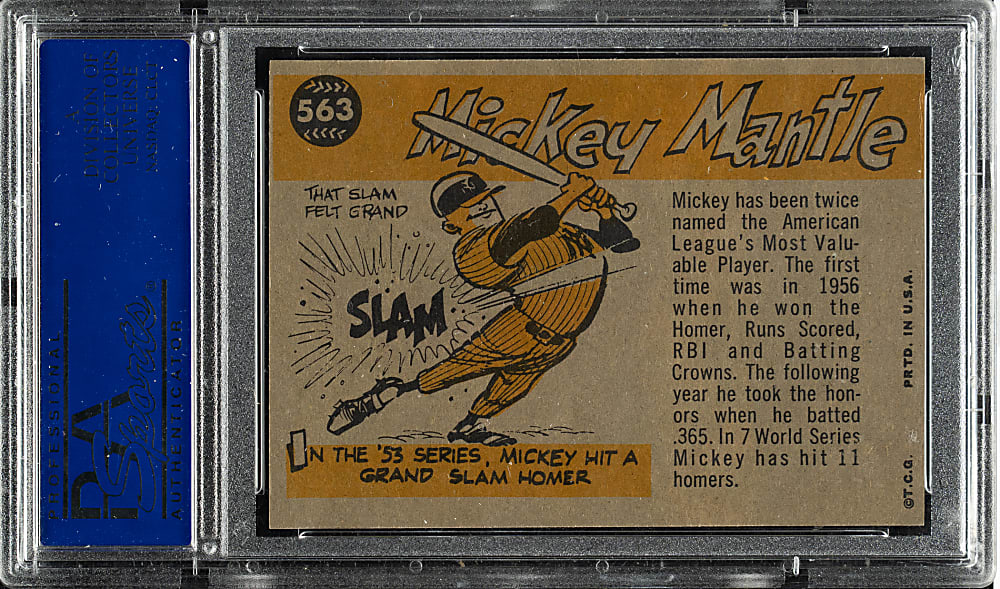 1960 Topps #563 Mickey Mantle All-Star PSA NM-MT 8