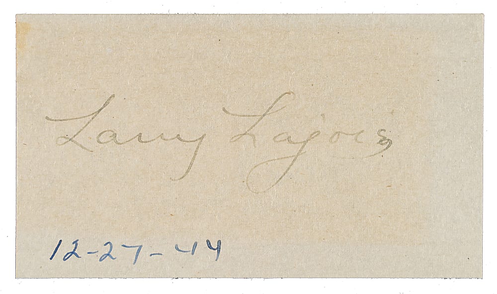 1944 Napoleon “Larry” Lajoie Cut Signature - JSA
