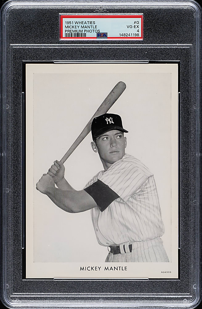 1951 Wheaties Premium Photos #G Mickey Mantle PSA VG-EX 4