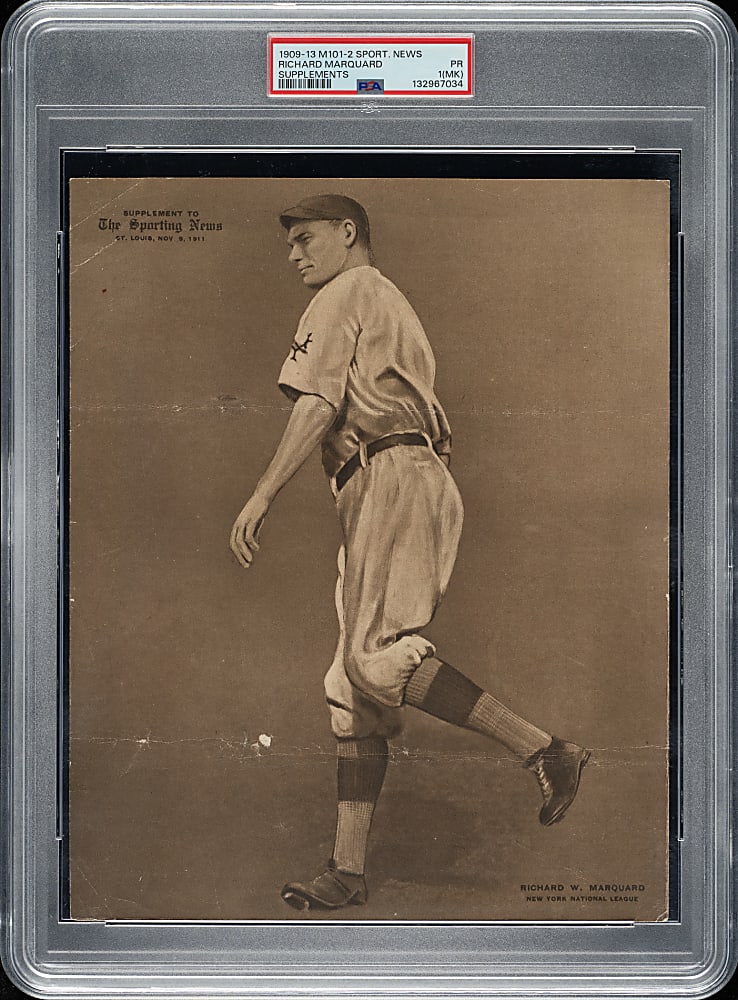 1909-1913 M101-2 Sporting News Supplement Rube Marquard PSA POOR 1 (MK)