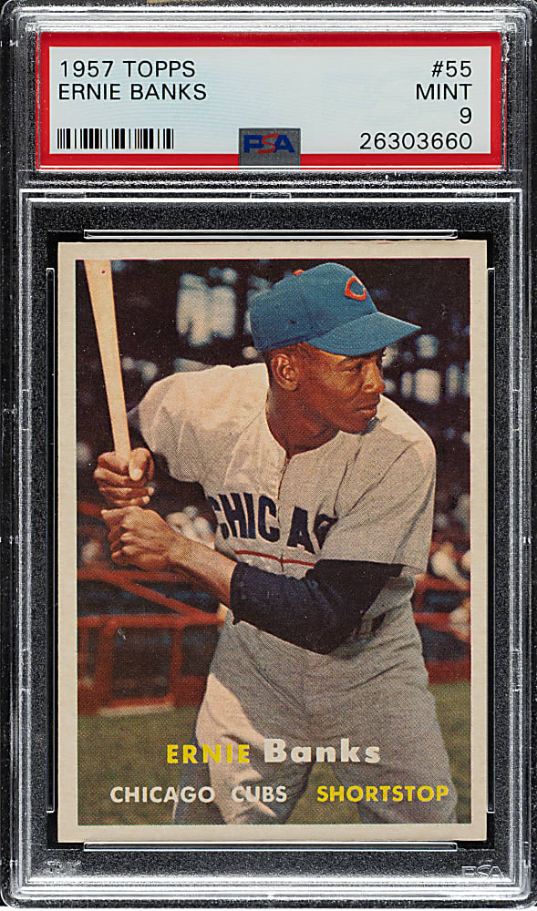 1957 Topps #55 Ernie Banks PSA MINT 9