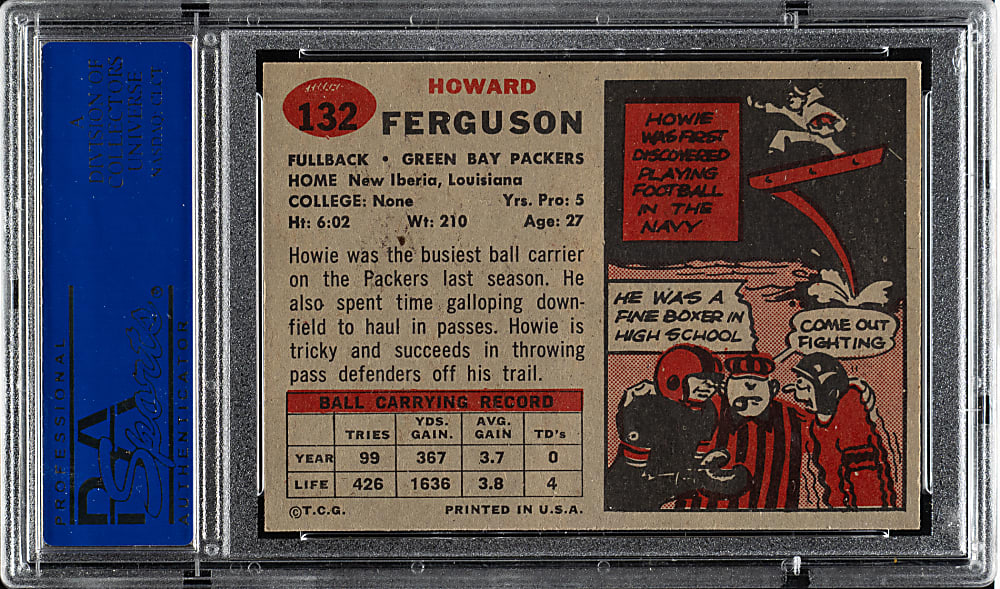 1957 Topps Football #132 Howard Ferguson PSA NM-MT 8