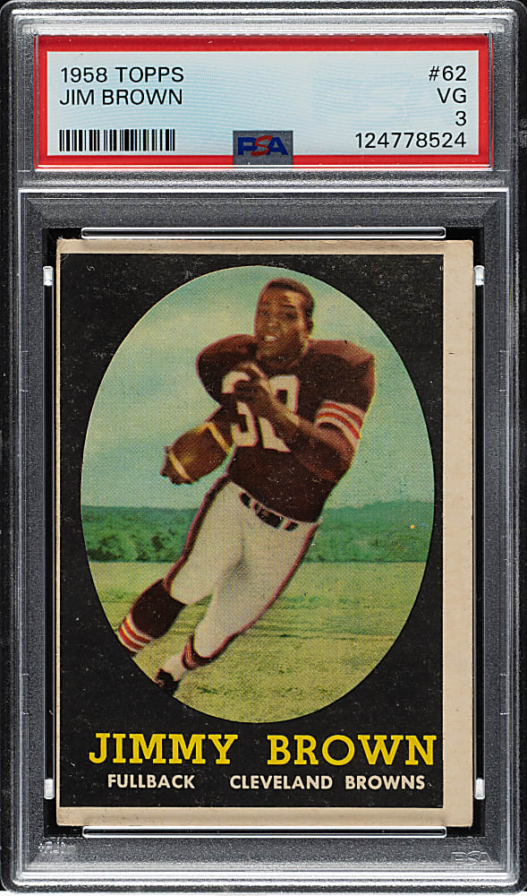1958 Topps Football #62 Jim Brown Rookie PSA VG 3
