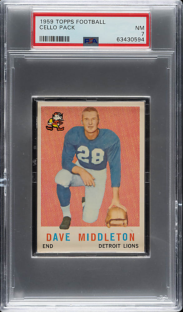 1959 Topps Football Unopened Cello Pack PSA NM 7