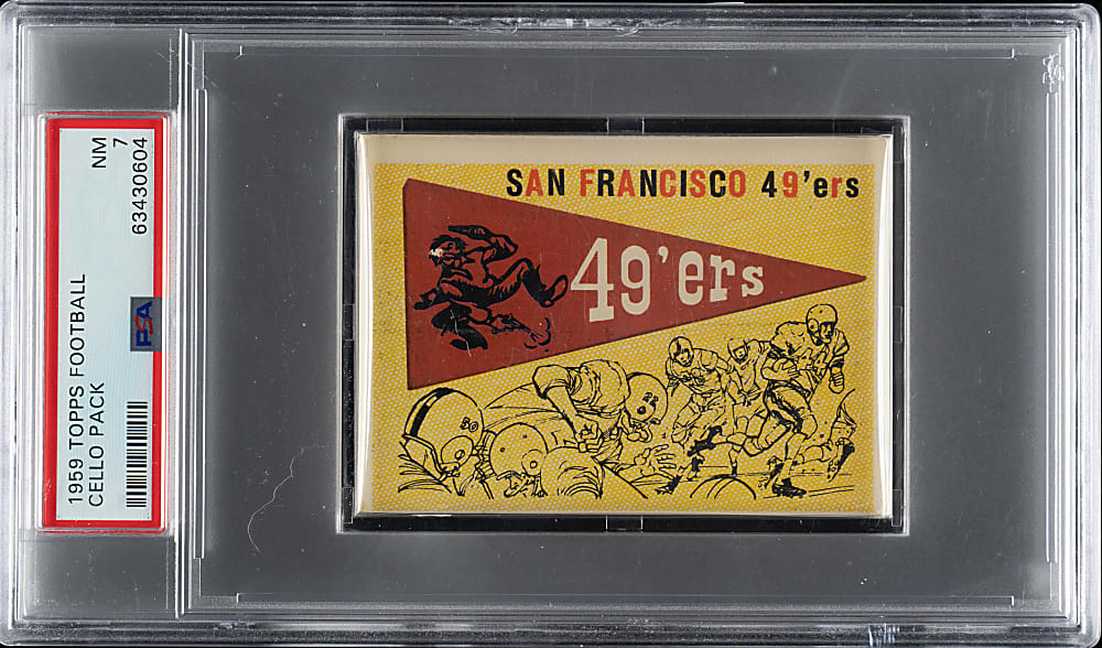 1959 Topps Football Unopened Cello Pack PSA NM 7 - Alex Karras Rookie on Back