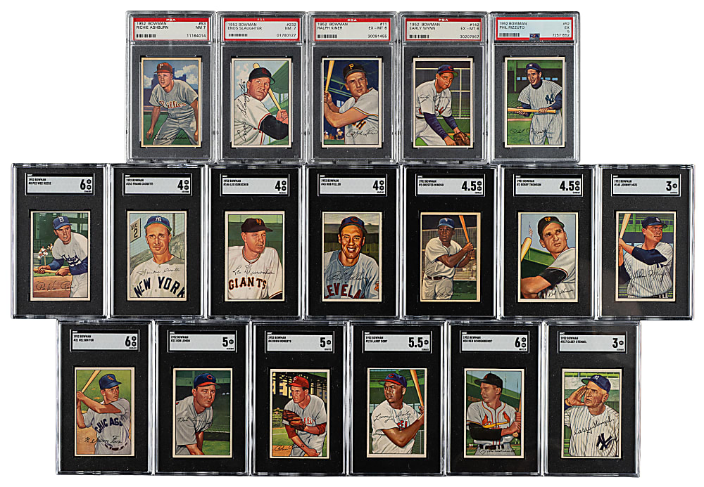 1952 Bowman PSA- and SGC-Graded Near-Complete Set (249/252)