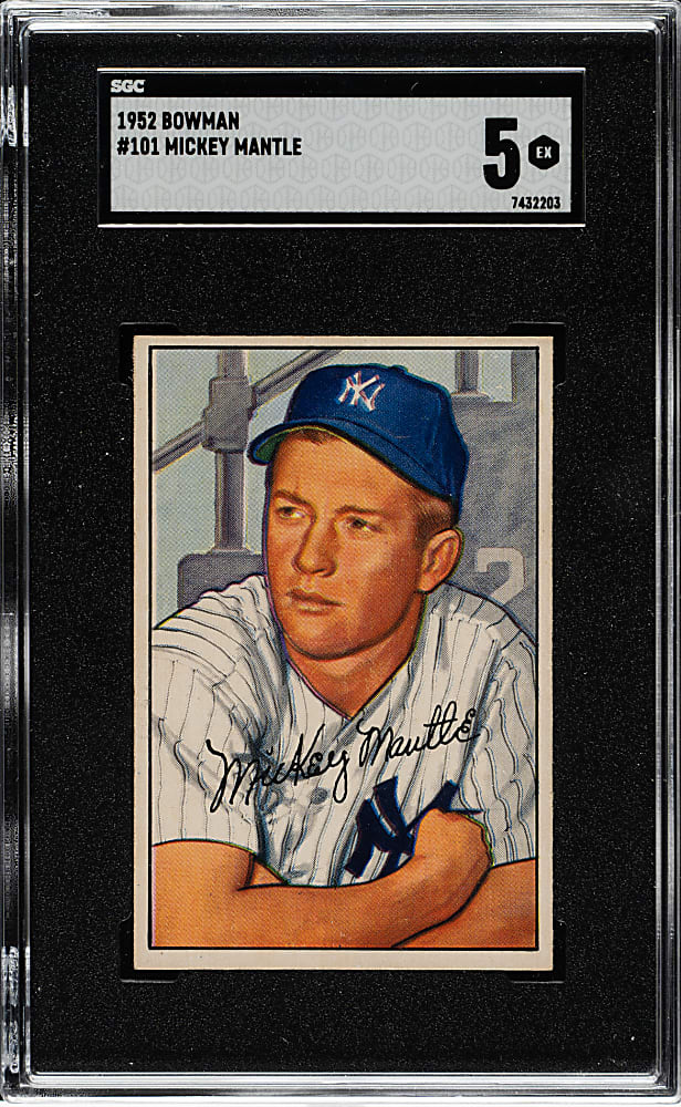 1952 Bowman #101 Mickey Mantle SGC EX 5