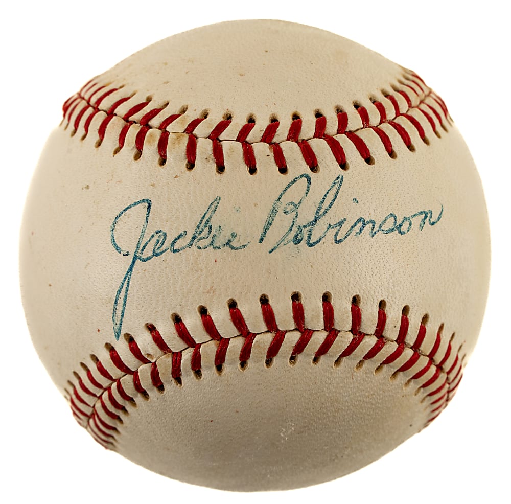 Jackie Robinson Signed Baseball - Displays as a Single - PSA/DNA