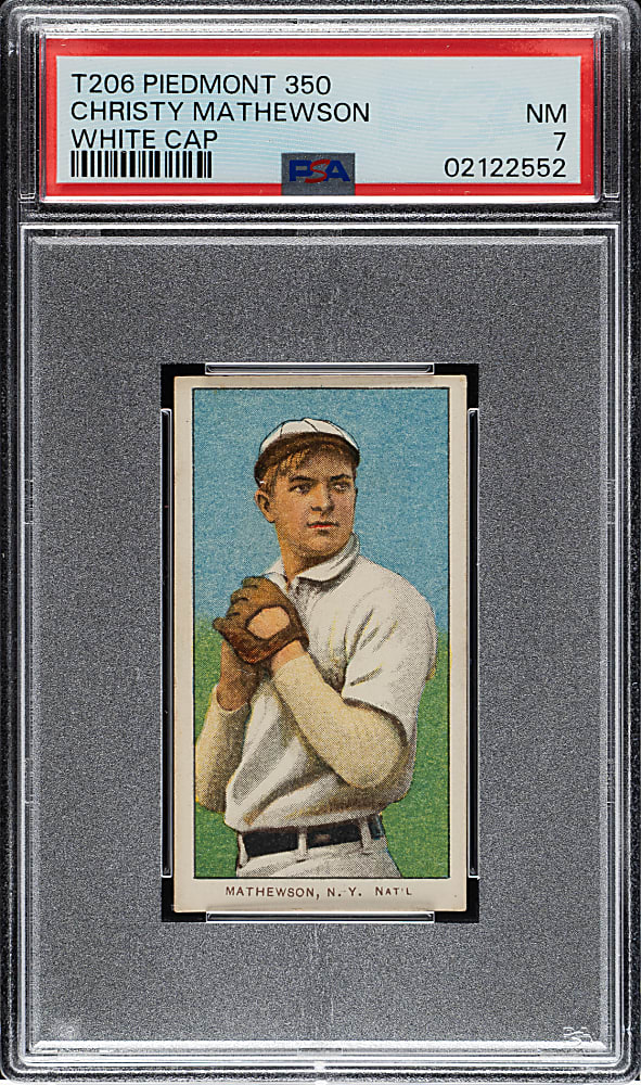 1909-1911 T206 White Border Christy Mathewson White Cap PSA NM 7
