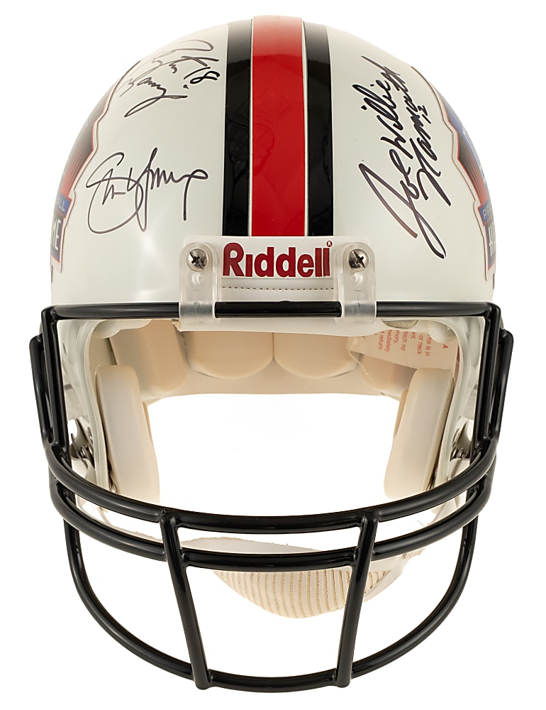 Pro Football Hall of Fame Multi-Signed Helmet with P. Manning, Namath, and Marino
