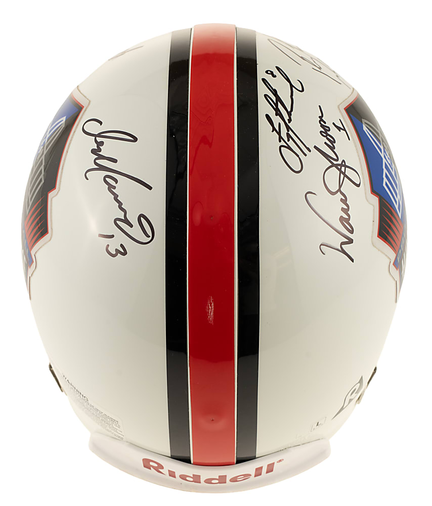 Pro Football Hall of Fame Multi-Signed Helmet with P. Manning, Namath, and Marino