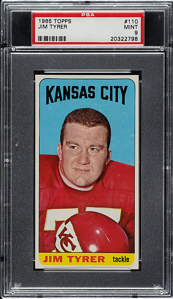 1965 Topps Football #110 Jim Tyrer PSA MINT 9 - Highest Graded!
