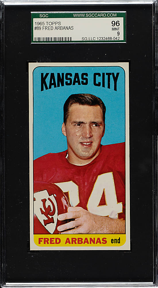 1965 Topps Football #89 Fred Arbanas SGC MINT 96 - 1 of 1 - Highest Graded!