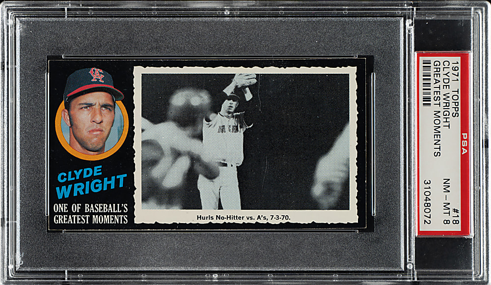 1971 Topps Greatest Moments #18 Clyde Wright PSA NM-MT 8