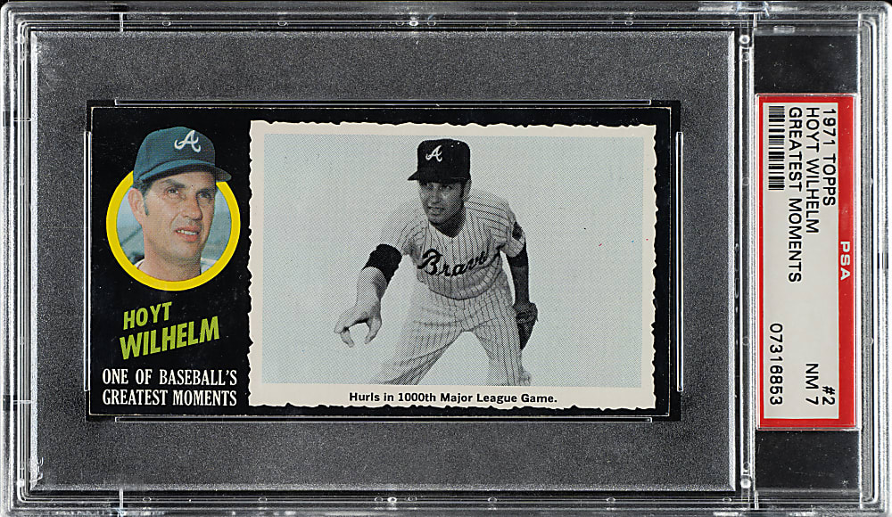 1971 Topps Greatest Moments #2 Hoyt Wilhelm PSA NM 7