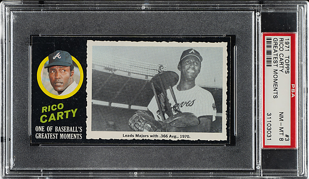1971 Topps Greatest Moments #3 Rico Carty PSA NM-MT 8