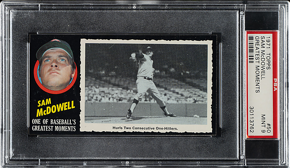 1971 Topps Greatest Moments #50 Sam McDowell PSA MINT 9 - Highest Graded!