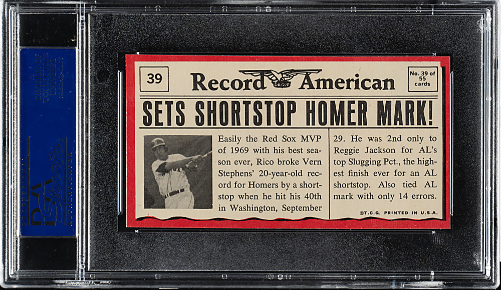 1971 Topps Greatest Moments #39 Rico Petrocelli PSA MINT 9 - 1 of 4 - Highest Graded!