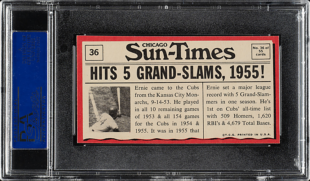 1971 Topps Greatest Moments #36 Ernie Banks PSA NM-MT 8