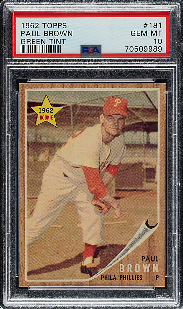1962 Topps #181 Paul Brown Green Tint PSA GEM MINT 10 - 1 of 3