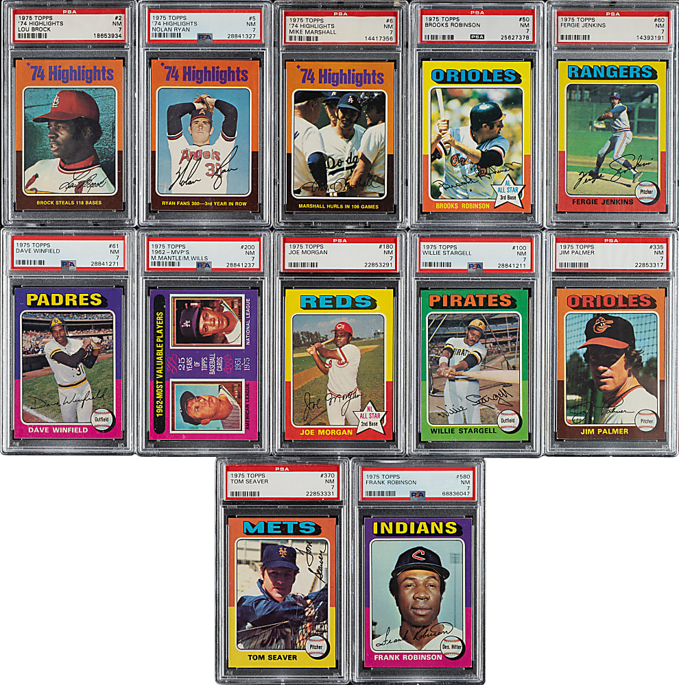 High-Grade 1975 Topps Complete Set (660) Including 16 PSA-Graded Cards