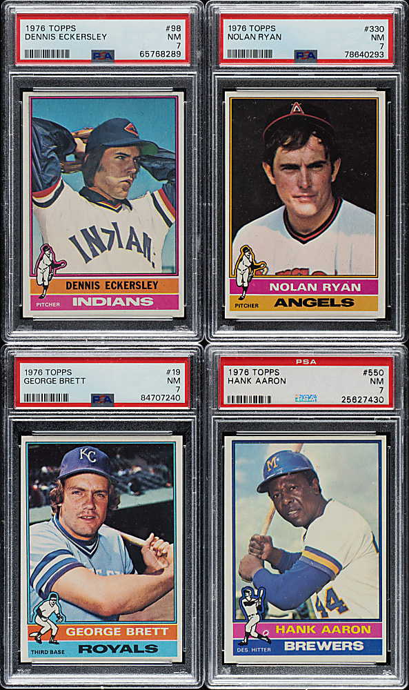 High-Grade 1976 Topps Complete Set (660) Plus Traded Series (44) Including 54 PSA NM 7