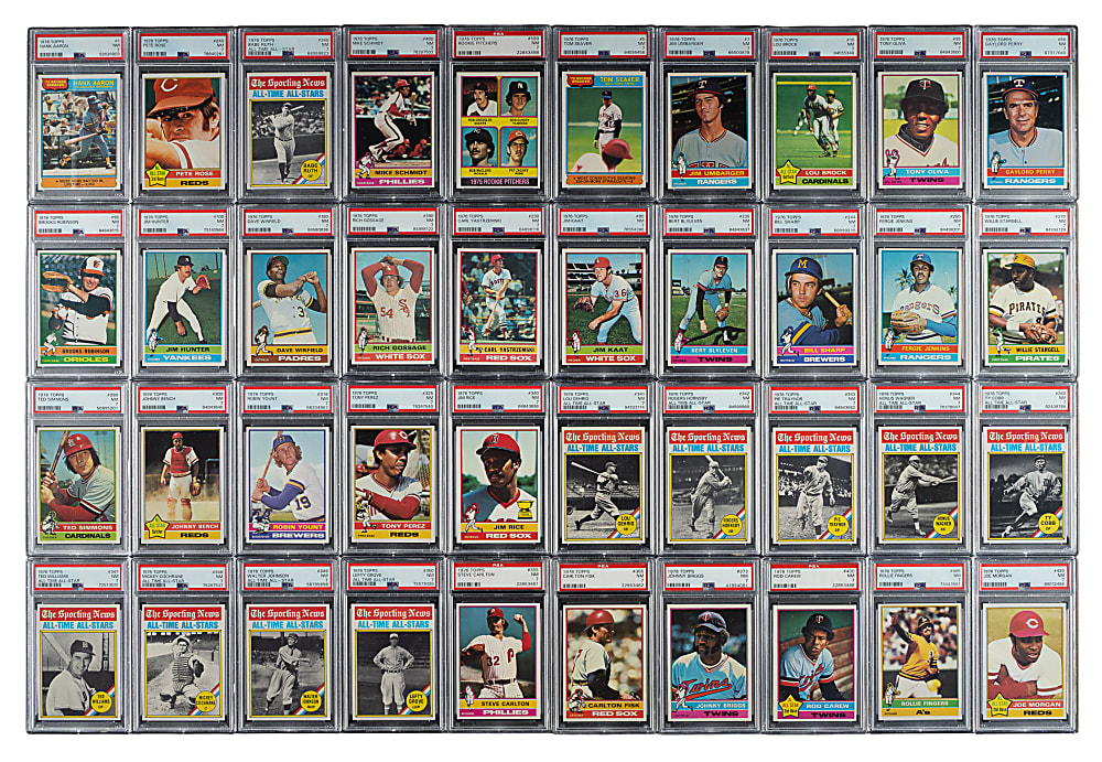 High-Grade 1976 Topps Complete Set (660) Plus Traded Series (44) Including 54 PSA NM 7