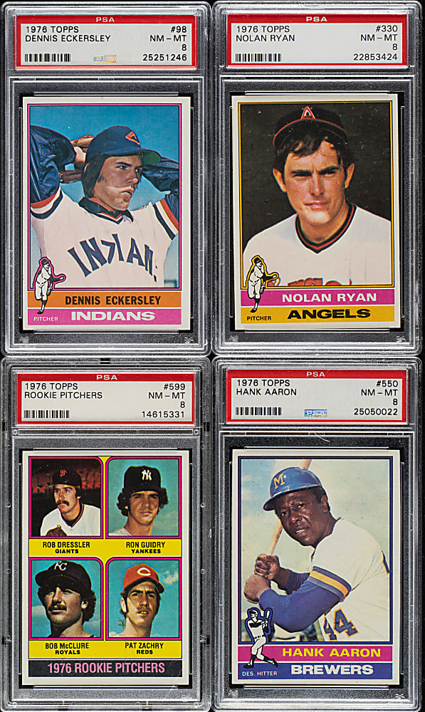 High-Grade 1976 Topps Complete Set (660) Plus Traded Series (44) Including 28 PSA NM-MT 8