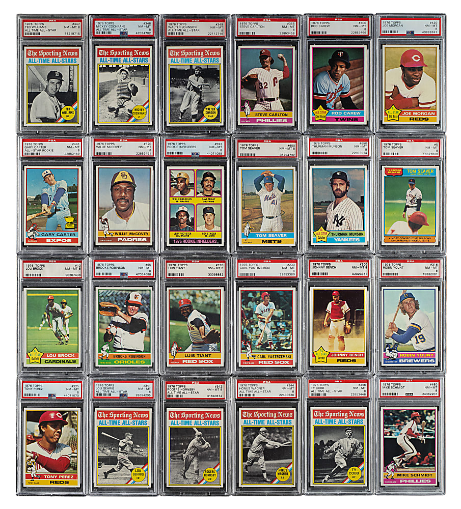 High-Grade 1976 Topps Complete Set (660) Plus Traded Series (44) Including 28 PSA NM-MT 8