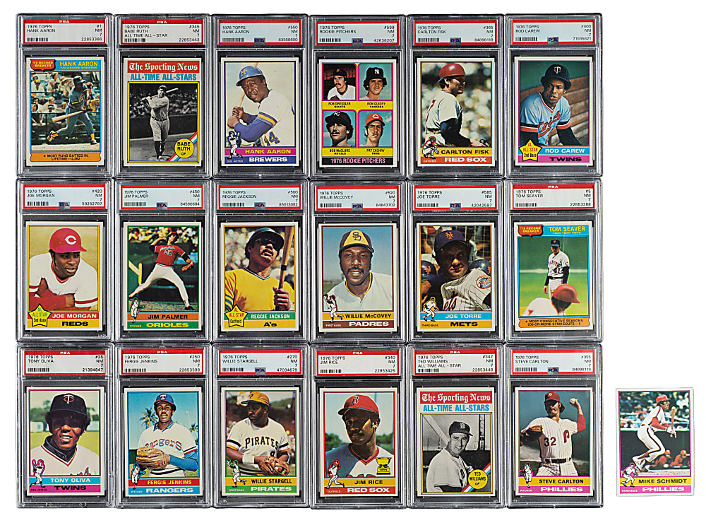 1976 Topps Complete Set (660) Plus Traded Series (44) Including 22 PSA NM 7