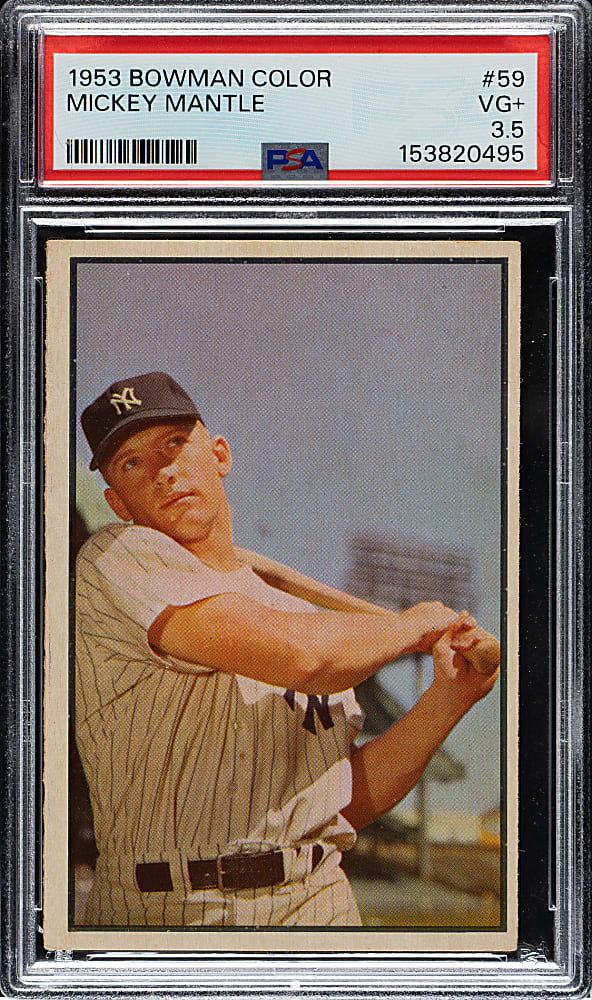 1953 Bowman Color #59 Mickey Mantle PSA VG+ 3.5