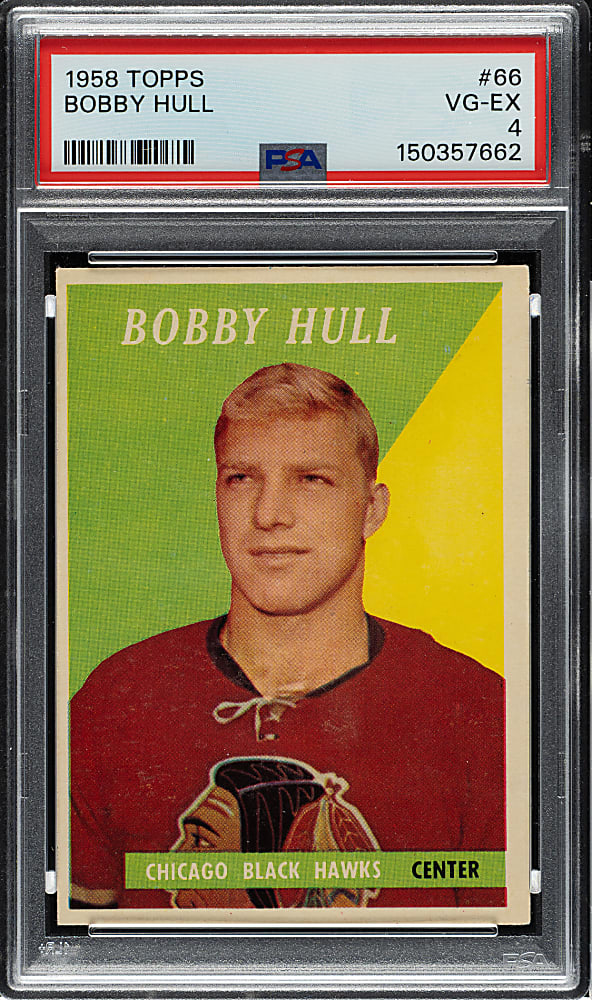 1958-1959 Topps Hockey #66 Bobby Hull Rookie PSA VG-EX 4
