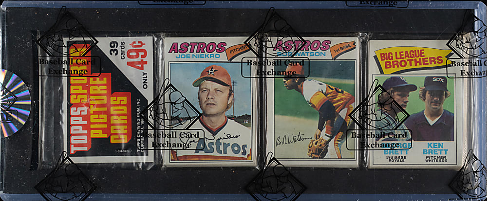 1977 Topps Unopened Rack Pack - George Brett on Top - BBCE