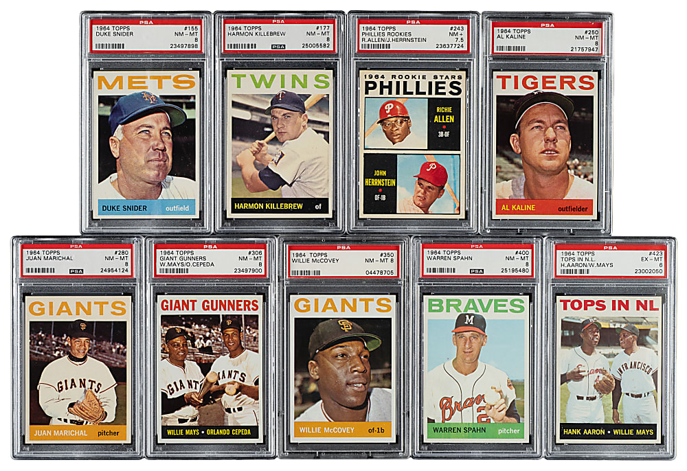 High-Grade 1964 Topps Near-Complete Set (517/587) Including 365 PSA-Graded Cards