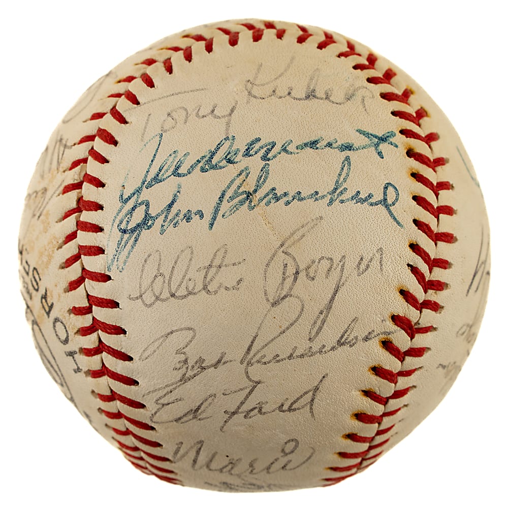 1961 New York Yankees World Champions Team-Signed Baseball with Roger Maris - JSA