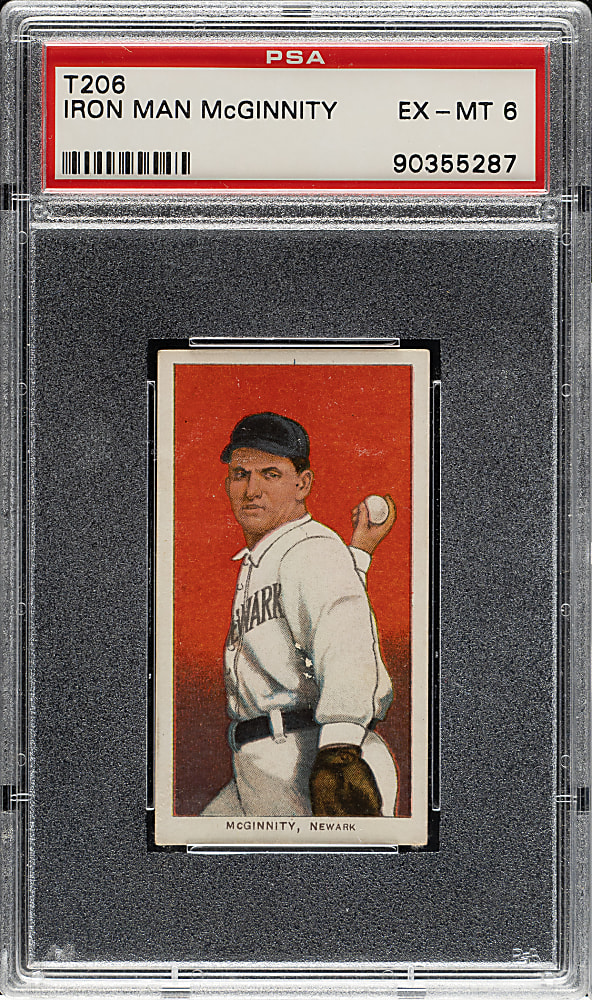 1909-1911 T206 White Border Joe "Iron Man" McGinnity PSA EX-MT 6