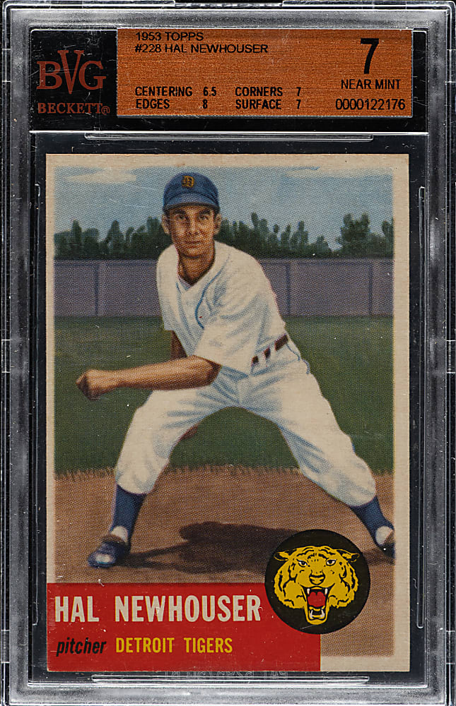 1953 Topps #228 Hal Newhouser Short Print BVG NM 7