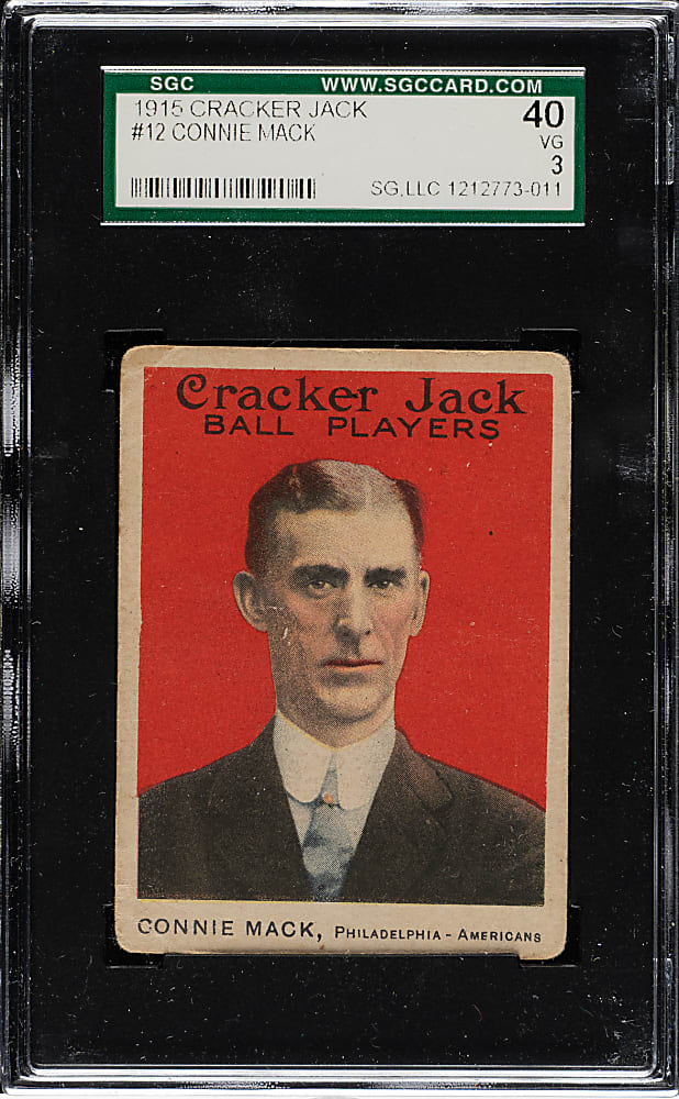 1915 E145 Cracker Jack #12 Connie Mack SGC VG 40
