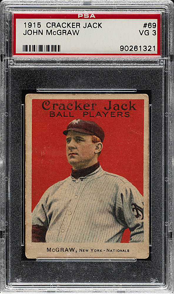 1915 E145 Cracker Jack #69 John McGraw PSA VG 3