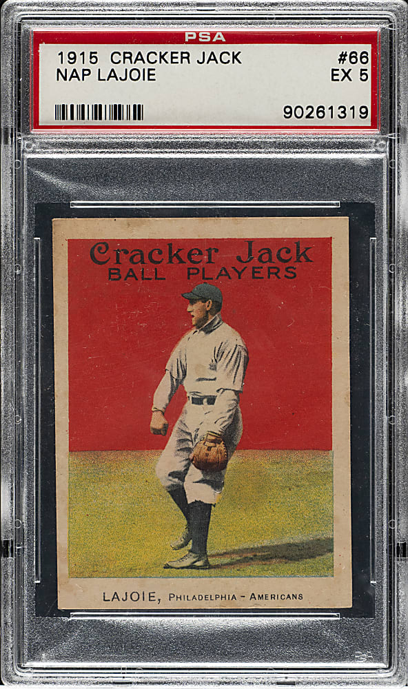 1915 E145 Cracker Jack #66 Nap Lajoie PSA EX 5
