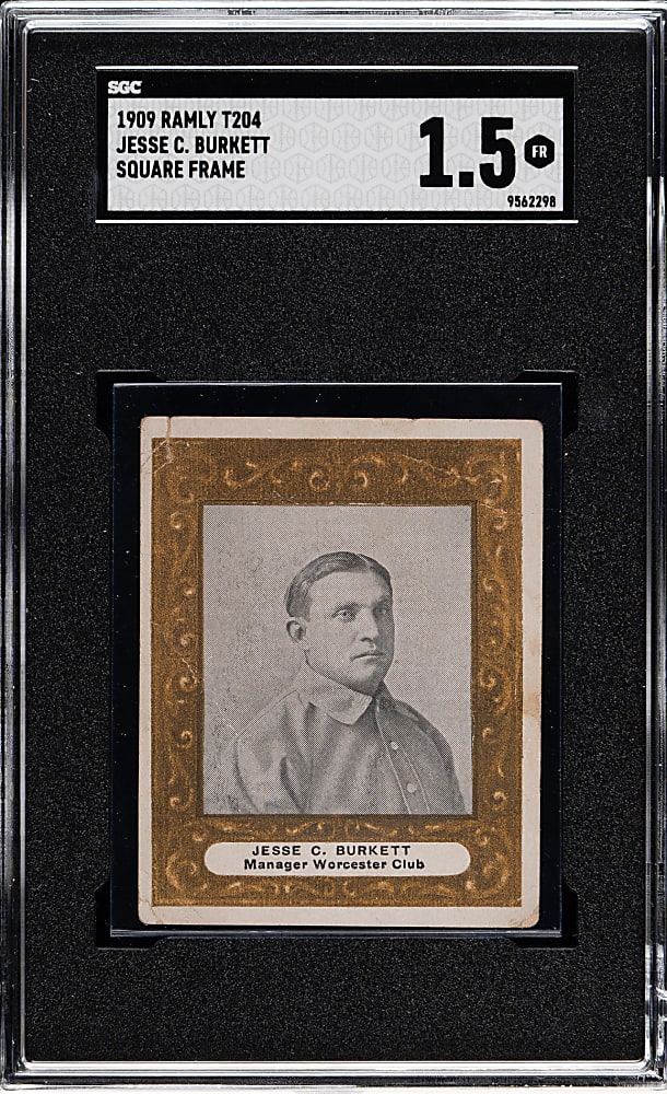 1909 T204 Ramly Tobacco Jesse Burkett SGC FAIR 1.5 - Square Frame
