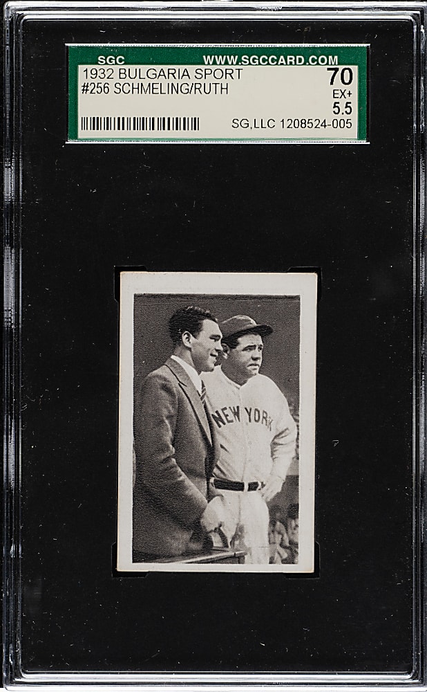 1932 Bulgaria Sport-Photos #256 Babe Ruth and Max Schmeling SGC EX+ 70