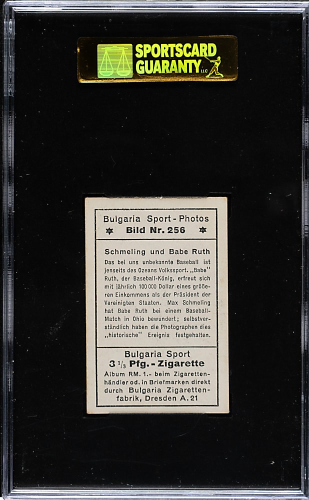 1932 Bulgaria Sport-Photos #256 Babe Ruth and Max Schmeling SGC EX+ 70