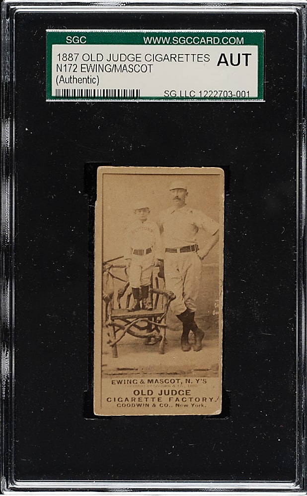 1889 N172 Old Judge Buck Ewing and Mascot - SGC