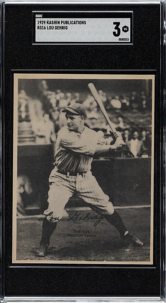 1929 R316 Kashin Publications Lou Gehrig SGC VG 3