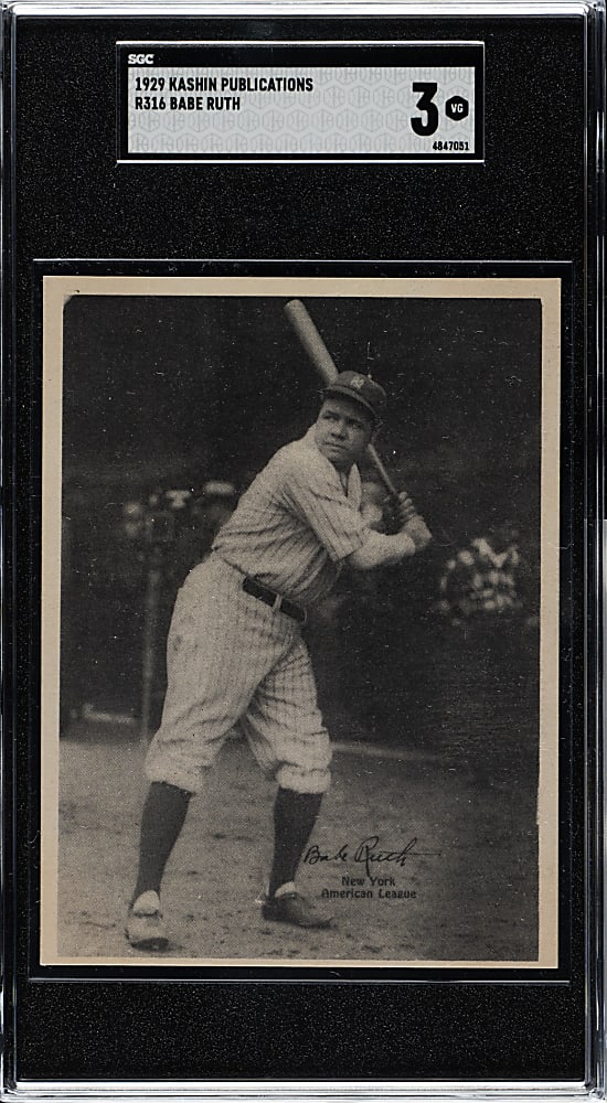 1929 R316 Kashin Publications Babe Ruth SGC VG 3