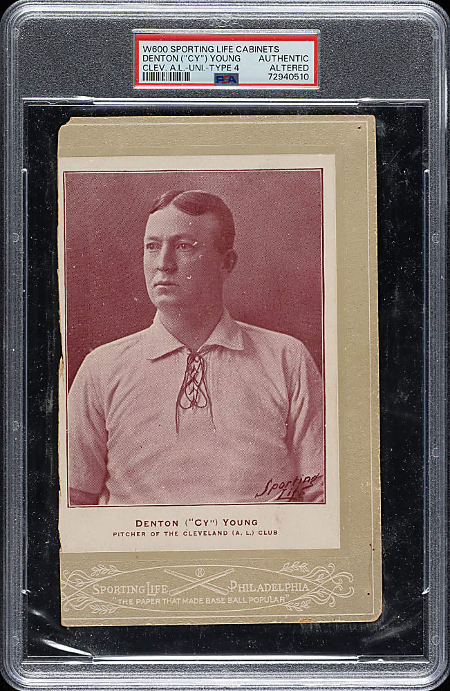1902-1911 W600 Sporting Life Cabinet Cy Young - PSA -  Type 4 Mount