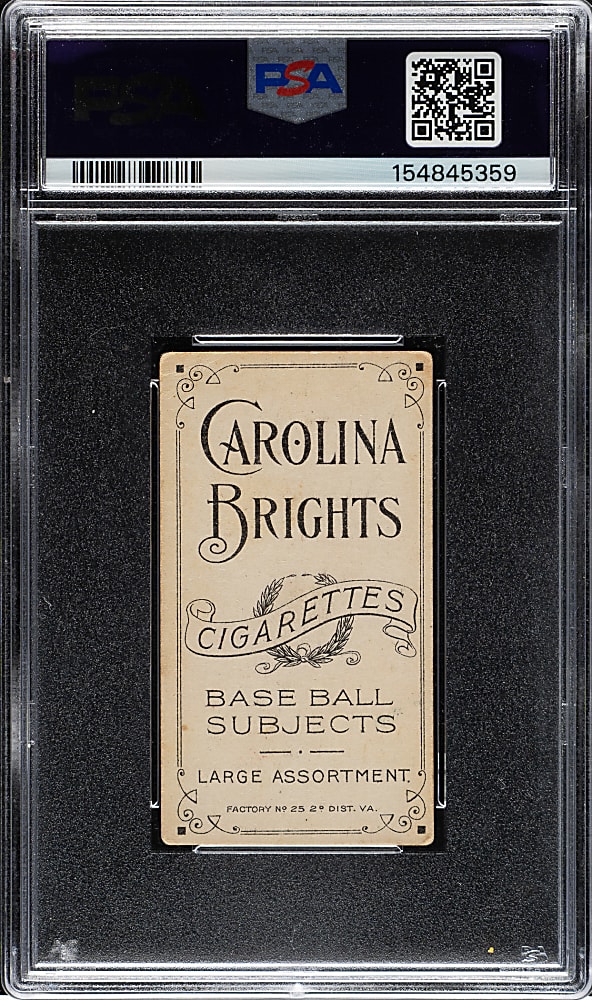1909-1911 T206 White Border Hal Chase Throwing Dark Cap PSA GOOD 2 - Carolina Brights Back